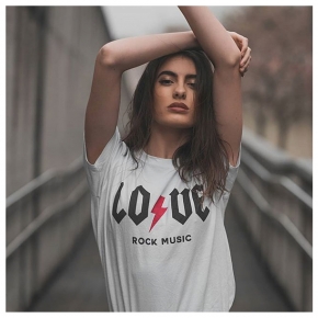 Camiseta LOVE ROCK MUSIC unisex