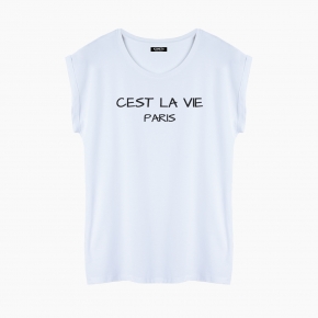 Camiseta CEST LA VIE PARIS relaxed fit mujer