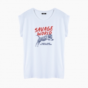 Camiseta SAVAGE WORLD relaxed fit mujer