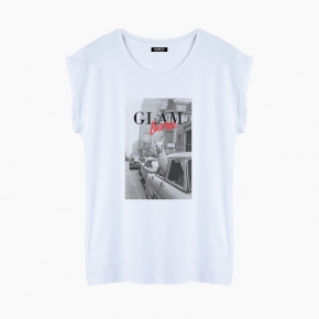 Camiseta GLAM LAMA relaxed fit mujer