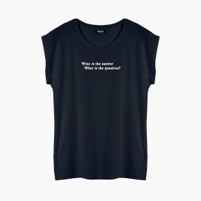 Camiseta WINE IS THE ANSWER relaxed fit mujer