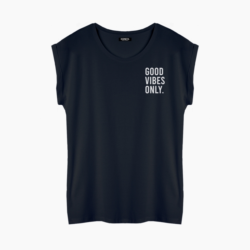 Camiseta GOOD VIBES ONLY relaxed fit mujer