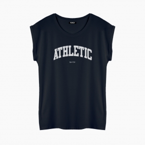 BLACK ATHLETIC T-Shirt relaxed fit woman